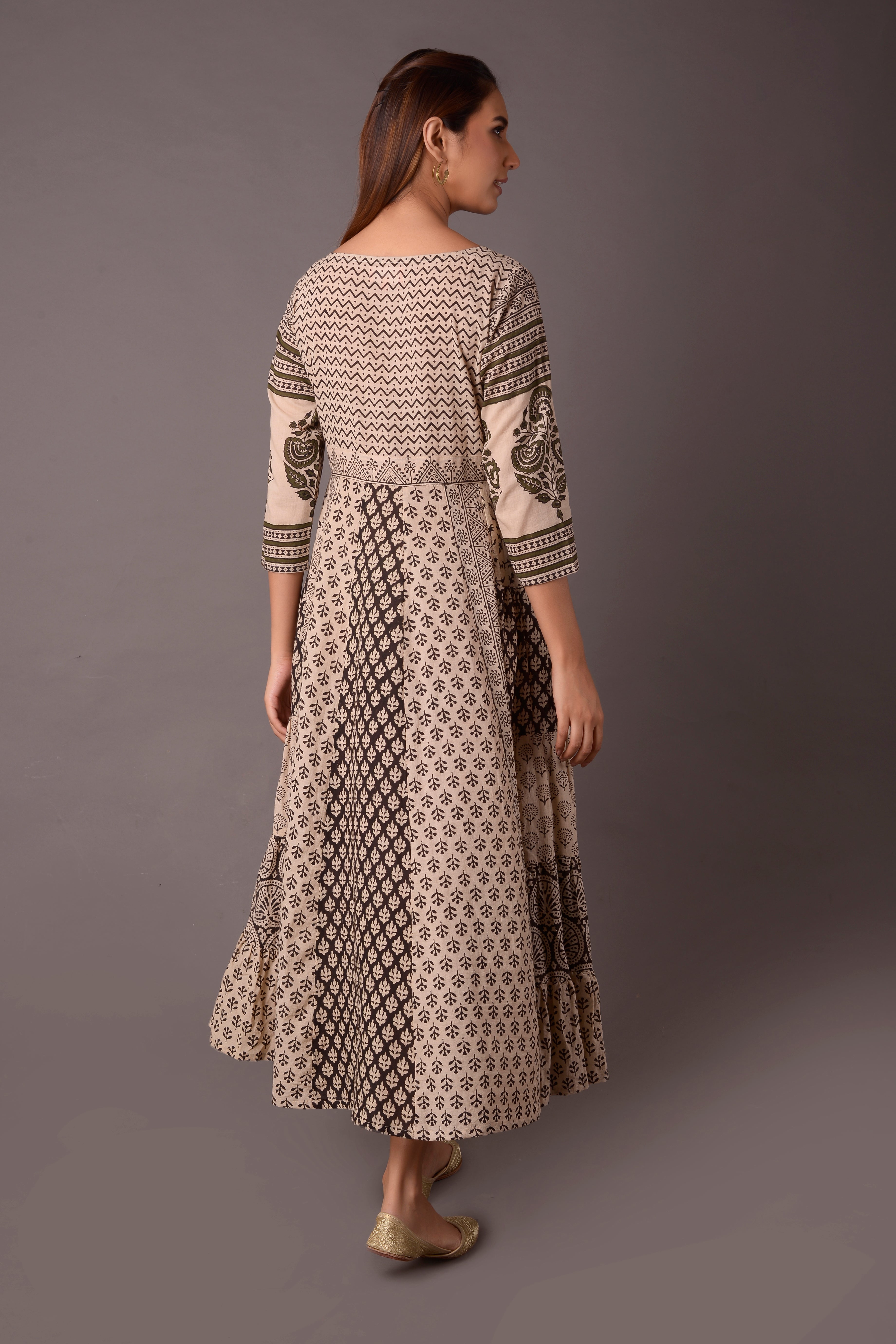 COTTON BLOCK PRINT DRESS