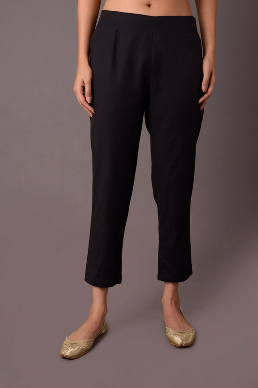 BLACK COTTON PANTS